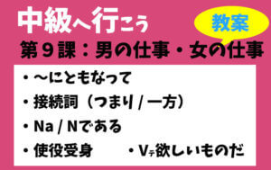 中級へ行こう 第9課:男の仕事・女の仕事