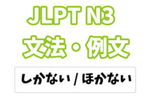 【JLPT N3】文法・例文:〜しかない / 〜ほかない