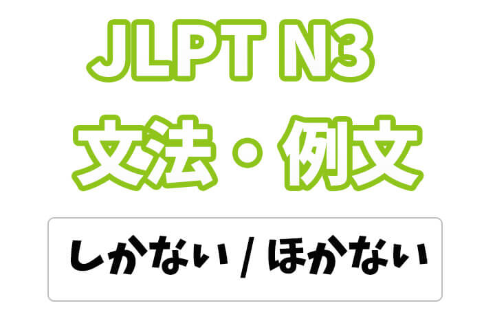 【JLPT N3】文法・例文：〜しかない / 〜ほかない