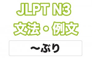 【JLPT N3】文法・例文:〜ぶり