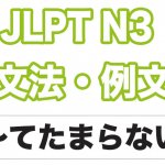 【JLPT N３】文法・例文：〜てしかたがない / 〜でしょうがない