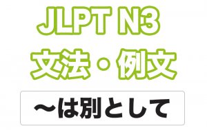 【JLPT N3】文法・例文:〜は別として