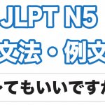 【JLPT N5】文法・例文：〜てもいいですか