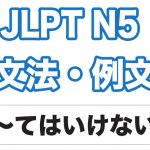【JLPT N5】文法・例文：〜てはいけない