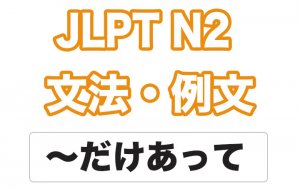 【JLPT N2】文法・例文:〜だけあって / 〜だけのことはあって