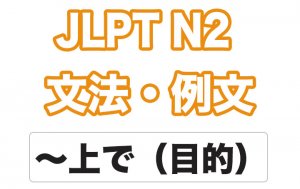 【JLPT N2】文法・例文:〜上で(目的)