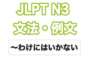 【JLPT N３】文法・例文：〜わけにはいかない