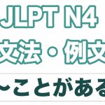 【JLPT N4】文法・例文:〜ことがある / 〜こともある