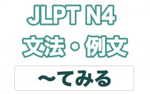 【JLPT N4】文法・例文：〜てみる
