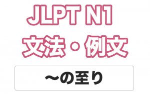 【JLPT N1】文法・例文:〜の至り(いたり)
