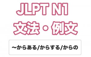 【JLPT N1】文法・例文:〜からある / 〜からする / 〜からの