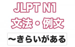 【JLPT N1】文法・例文:〜きらいがある