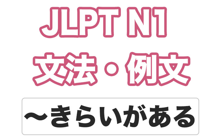 【JLPT N１】文法・例文：〜きらいがある