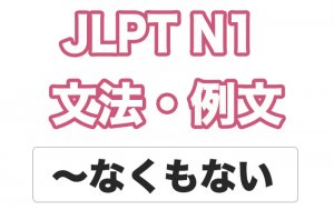 【JLPT N１】文法・例文：〜なくもない