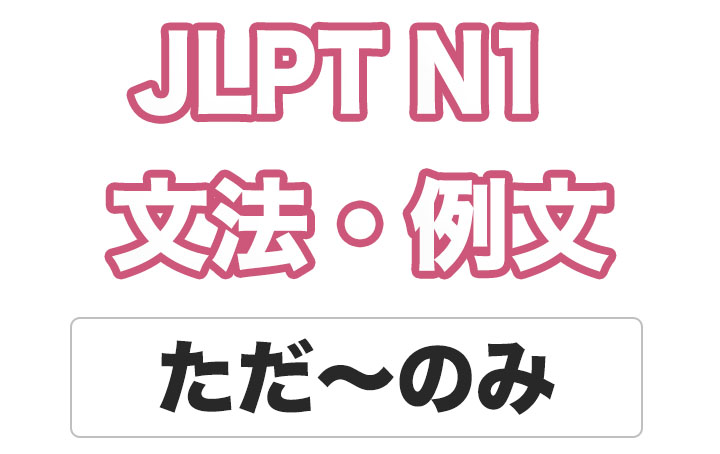 JLPT N１】文法・例文：ただ〜のみ - 日本語NET