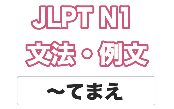 【JLPT N１】文法・例文：〜手前（てまえ）