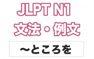 【JLPT N１】文法・例文：〜ところを