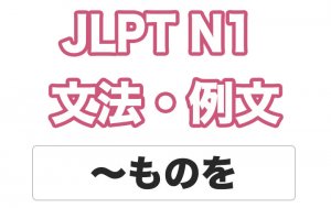 【JLPT N1】文法・例文:〜ものを