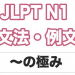 【JLPT N１】文法・例文：〜の極み