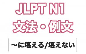 【JLPT N1】文法・例文:〜に堪える / 〜に堪えない