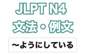 【JLPT N4】文法・例文:〜ようにしている