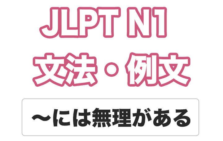 【JLPT N１】文法・例文：〜には無理がある