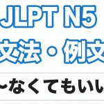 【JLPT N5】文法・例文:〜なくてもいい