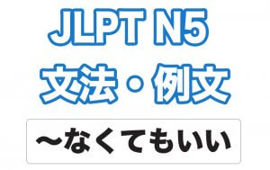【JLPT N5】文法・例文:〜なくてもいい