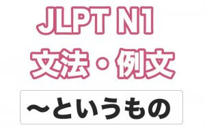 【JLPT N1】文法・例文:〜というもの