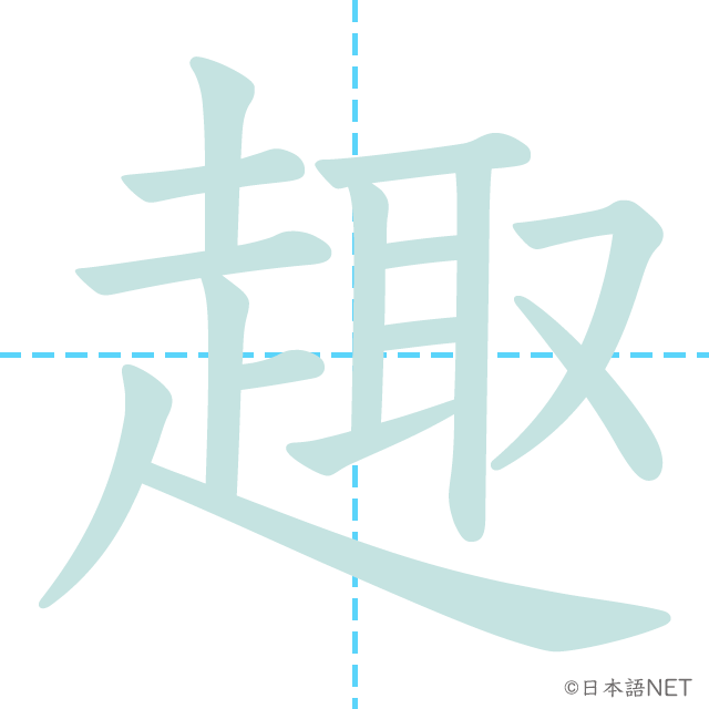 漢字「趣」の書き順