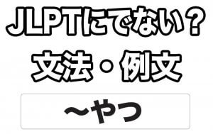 【JLPTに出ない?】文法・例文:~やつ