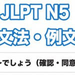 【JLPT N5】文法・例文:〜でしょう(確認・同意)