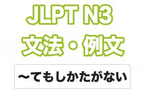 【JLPT N3】文法・例文:〜てもしかたがない / 〜てもしょうがない