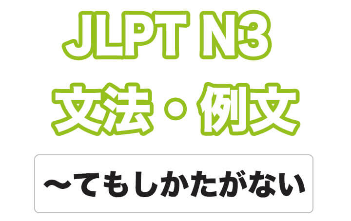 【JLPT N３】文法・例文：〜てもしかたがない / 〜てもしょうがない