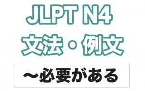 【JLPT N4】文法・例文:〜必要がある