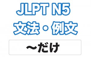 【JLPT N5】文法・例文:〜だけ
