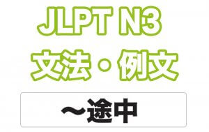【JLPT N3】文法・例文:〜途中に / 〜途中で