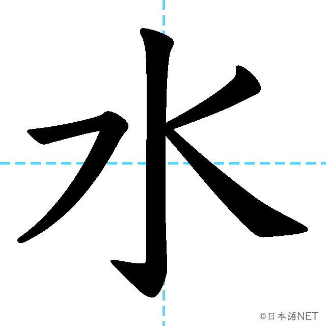 【JLPT N5漢字】「水」の意味・読み方・書き順
