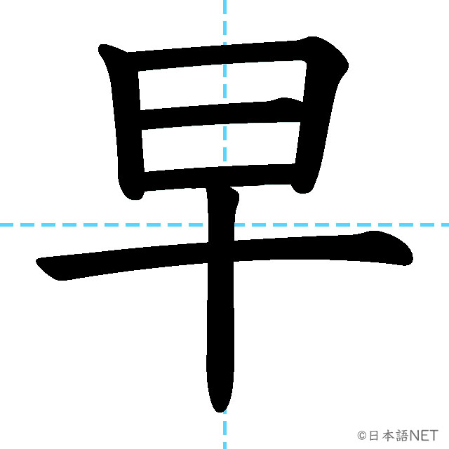 【JLPT N4漢字】「早」の意味・読み方・書き順