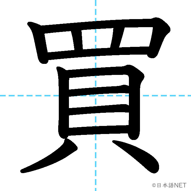 【JLPT N5漢字】「買」の意味・読み方・書き順
