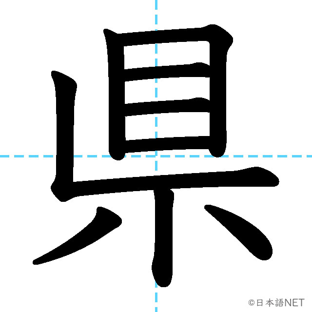 【JLPT N4漢字】「県」の意味・読み方・書き順