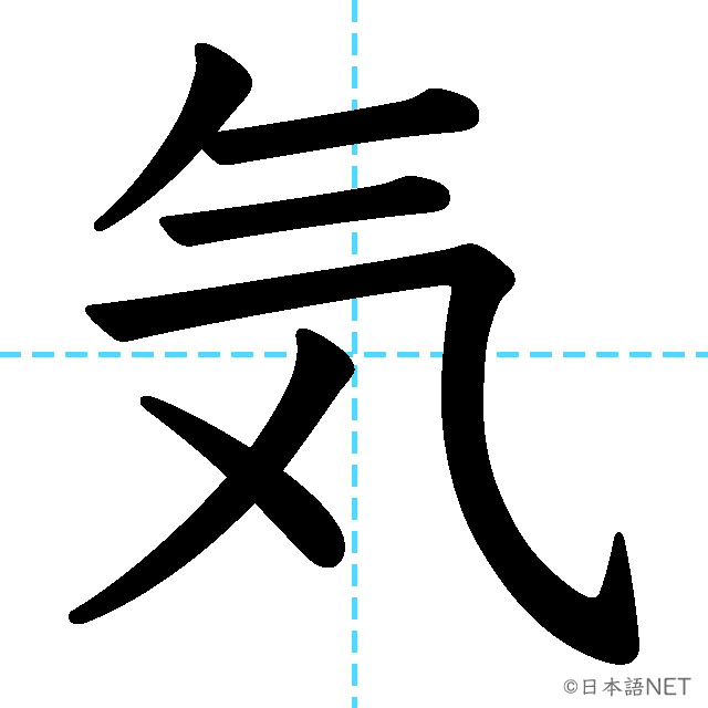 【JLPT N5漢字】「気」の意味・読み方・書き順