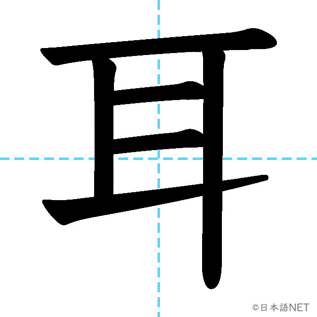 【JLPT N5漢字】「耳」の意味・読み方・書き順