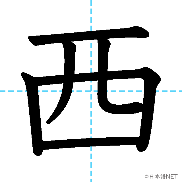 【JLPT N5漢字】「西」の意味・読み方・書き順