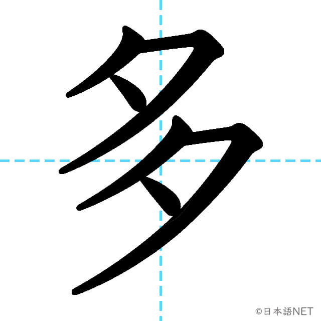 【JLPT N5漢字】「多」の意味・読み方・書き順