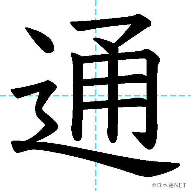 【JLPT N4漢字】「通」の意味・読み方・書き順