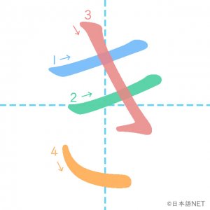 ひらがな「き」の書き順
