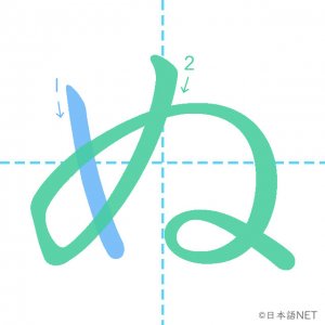 ひらがな「ぬ」の書き順