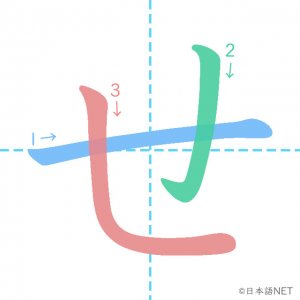 ひらがな「せ」の書き順