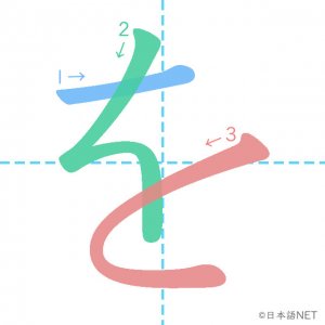 ひらがな「を」の書き順